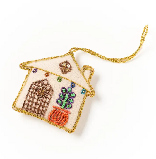 House Plush Beaded Ornament