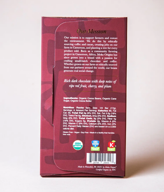 Single-Origin 72% Dark Chocolate, 2.4oz bar