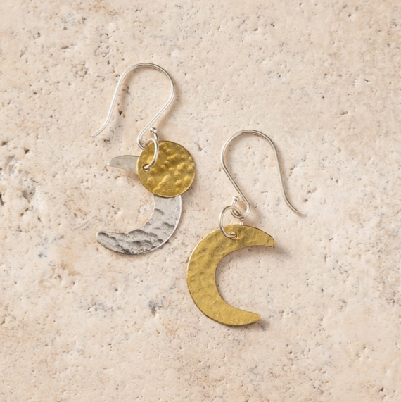 "Nova Moons" Mixed Metal Earrings