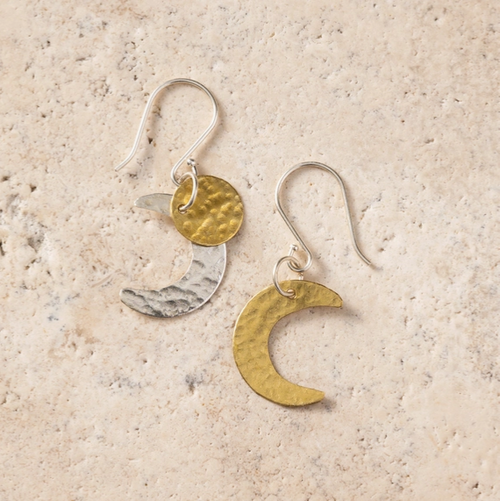 "Nova Moons" Mixed Metal Earrings