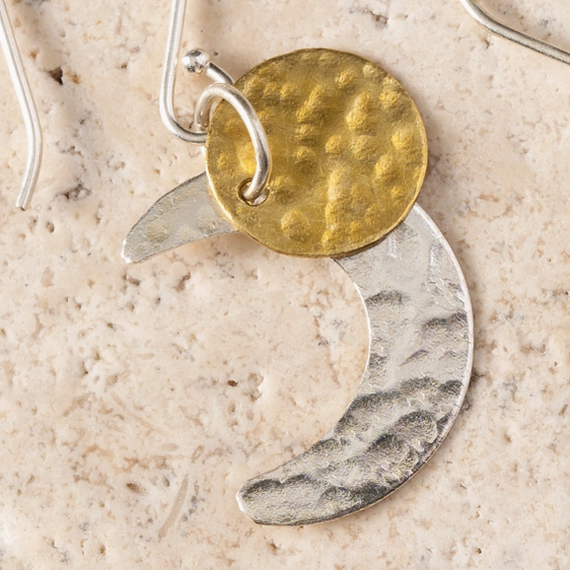 "Nova Moons" Mixed Metal Earrings