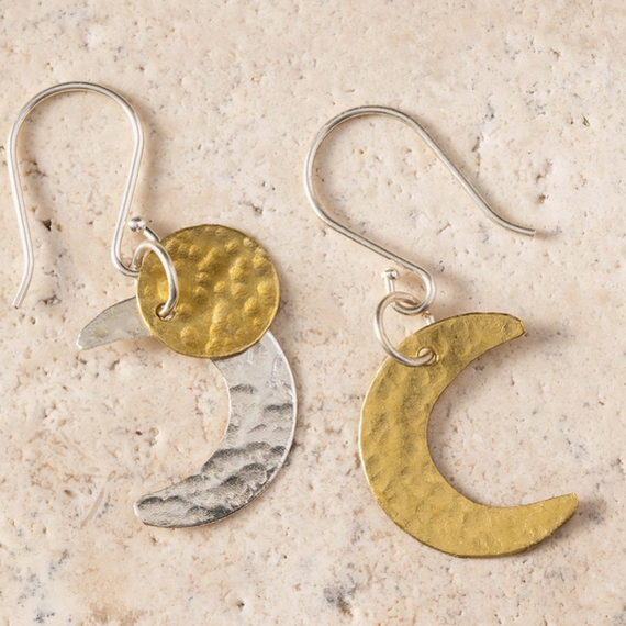 "Nova Moons" Mixed Metal Earrings
