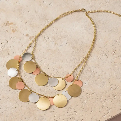 "Jharana" Layered Disc Necklace