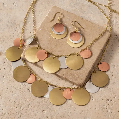"Jharana" Layered Disc Necklace