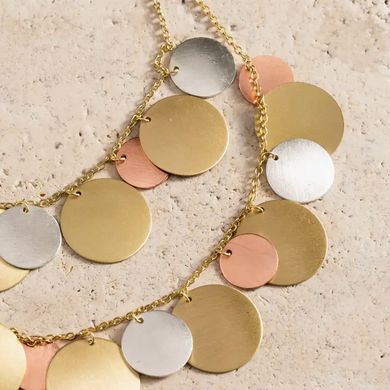 "Jharana" Layered Disc Necklace