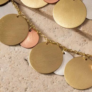 "Jharana" Layered Disc Necklace