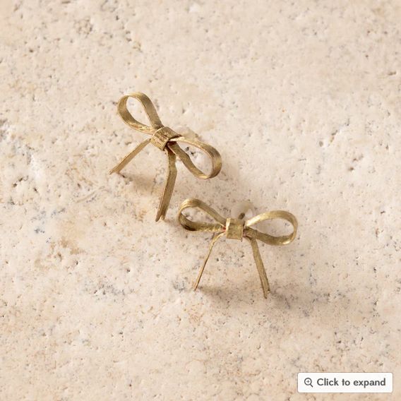 "Dorada" Bronze Bow Earrings