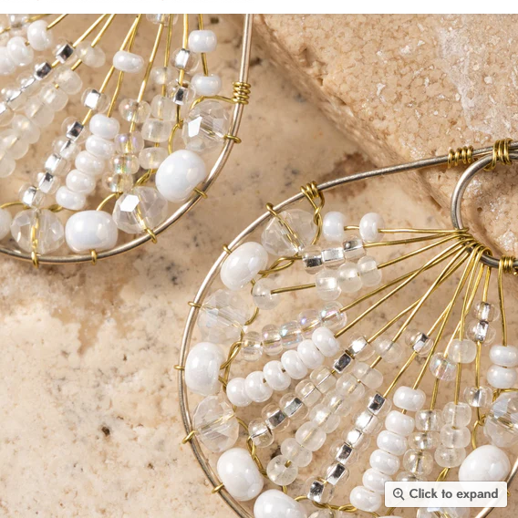 "Vaso" Glass Bead Teardrop Earrings