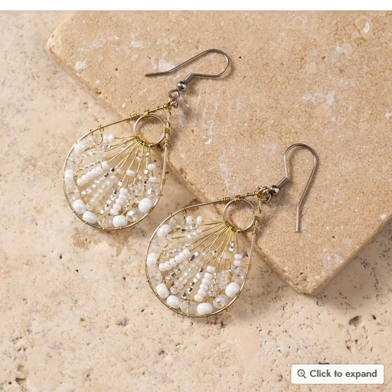 "Vaso" Glass Bead Teardrop Earrings