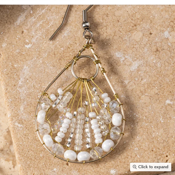 "Vaso" Glass Bead Teardrop Earrings