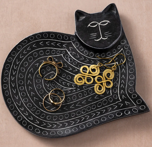 "Giza" Kitty Soapstone Ring Dish