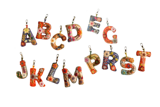 Embroidered Felt Initial Keychains