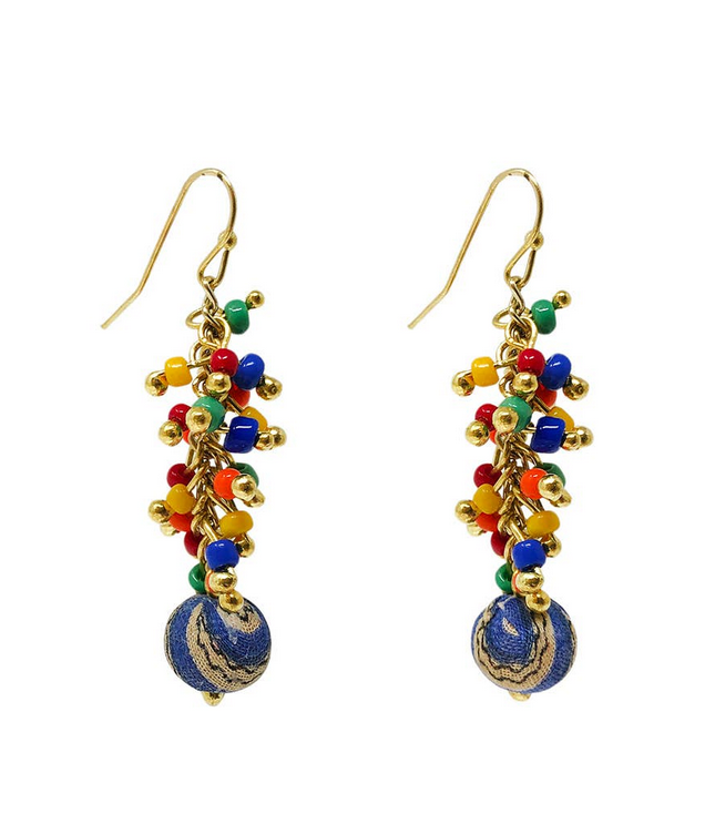 Confetti Kantha Cluster Earrings