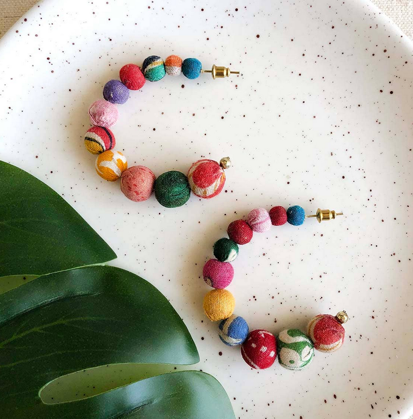 Kantha Conch Hoops