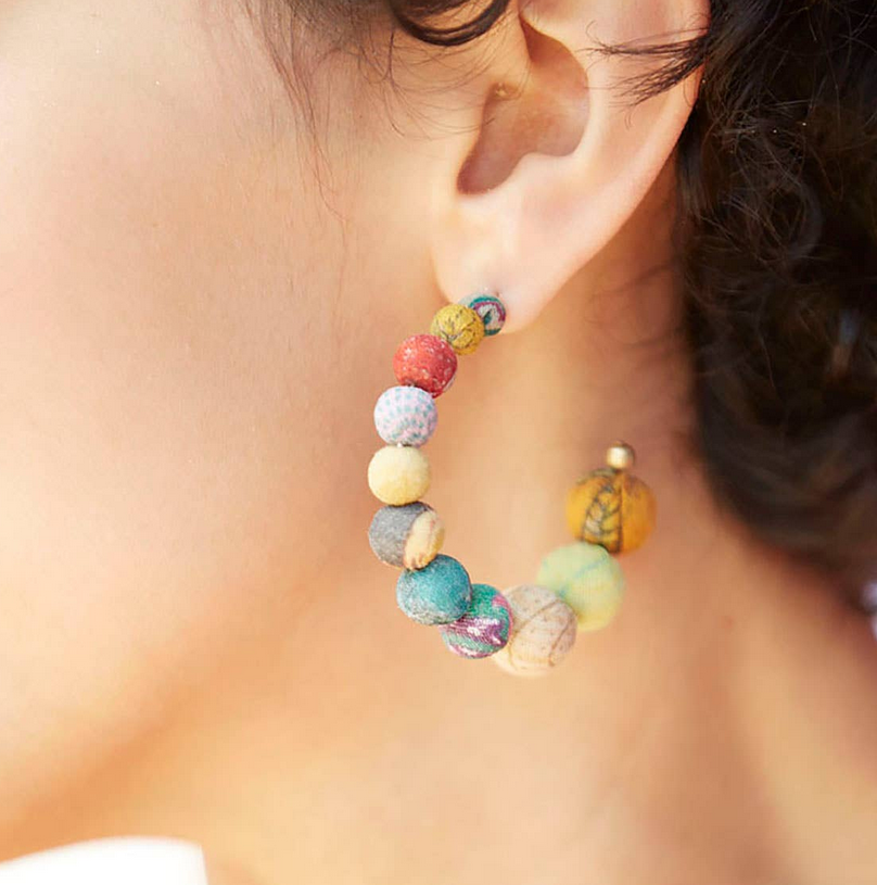 Kantha Conch Hoops