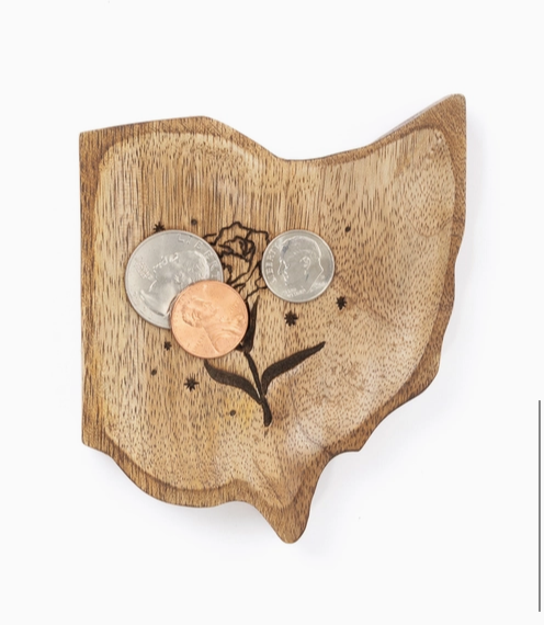 Ohio State Flower Trinket Dish