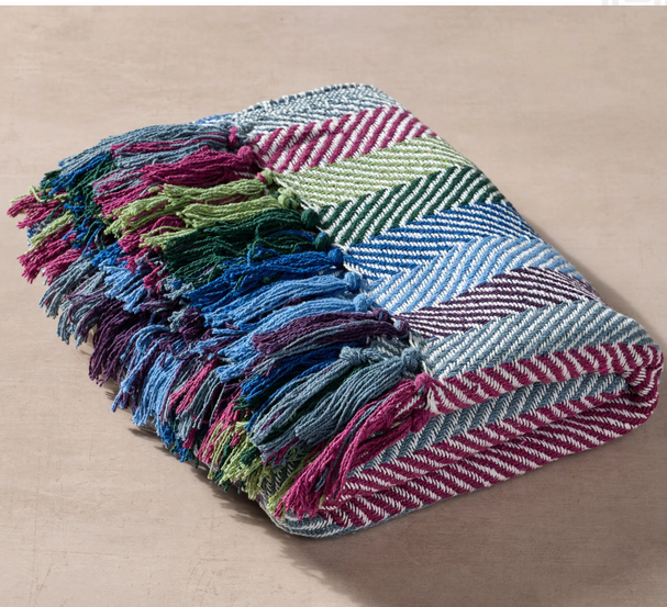 Striped Recycled Cotton Blanket