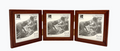 Mahogany Wood Hinged Trio Frame
