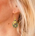 Jewel Drop Spiral Earrings