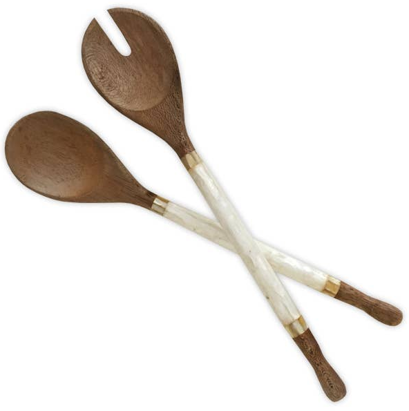 Capiz and Durian Wood Server Set
