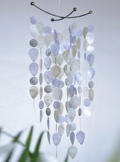 Capiz Chime, Leaf, Assorted Colors
