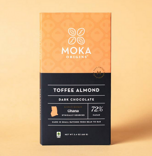 Single-Origin Dark Chocolate & Toffee Almond Bar, 2.4oz bar