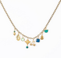 Necklace, Brass and Stone Charm