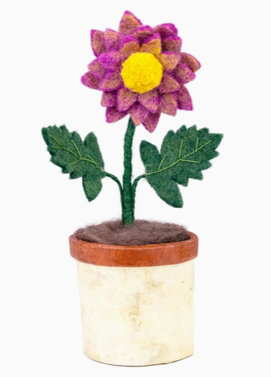 Felt Potted Single Flowers