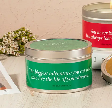 Quote Tin Candle, 4-6oz, "Springtime Quotes"