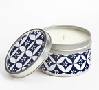 Travel Tin Candle, 6 oz, Blue and White Collection