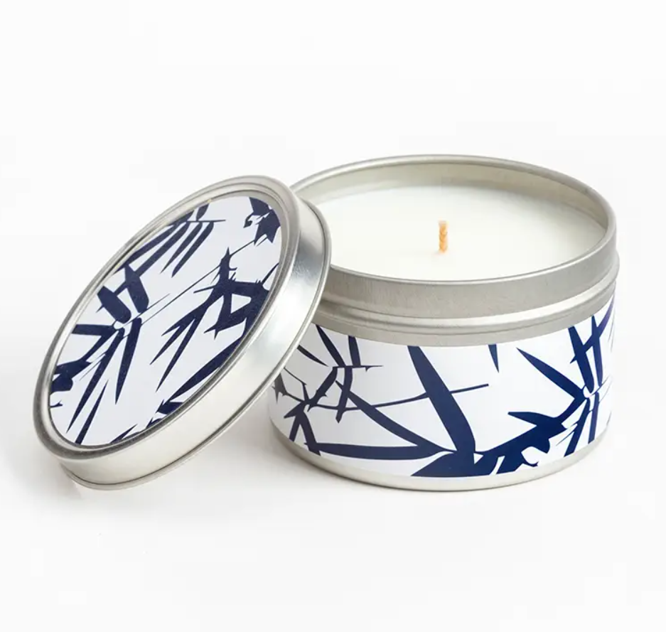 Travel Tin Candle, 6 oz, Blue and White Collection