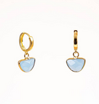 Earrings, Faceted Stone Huggies