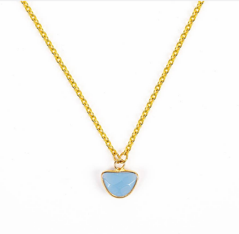 Necklace, Small Faceted Stone