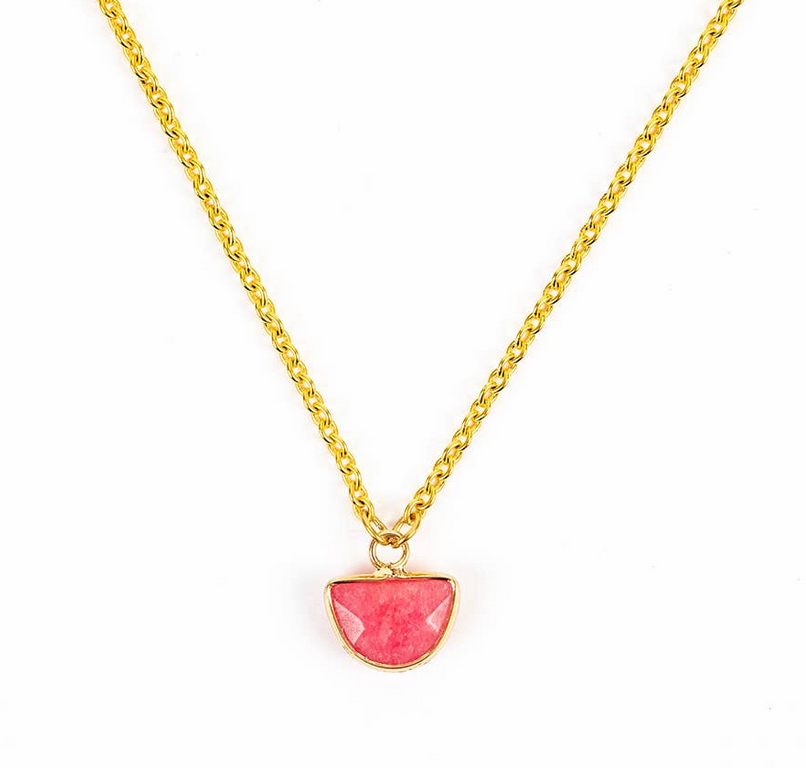 Necklace, Small Faceted Stone