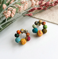 Earrings, "Kantha Hoop Post"