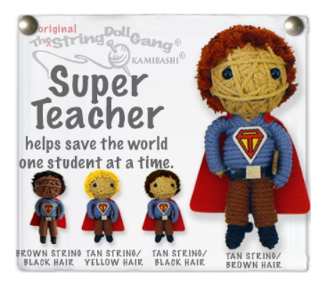 Keychain String Doll, "Super Teacher (Boy)"
