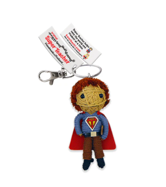 Keychain String Doll, "Super Teacher (Boy)"