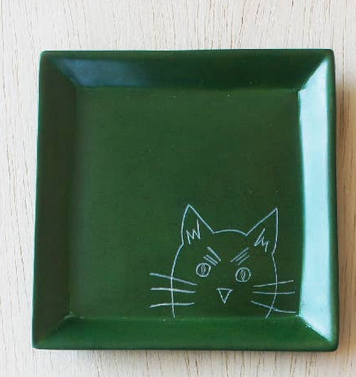 Cat Carved Stone Dish, Assorted Designs