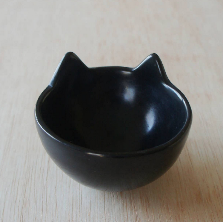 Carved Stone Cat Head Bowl