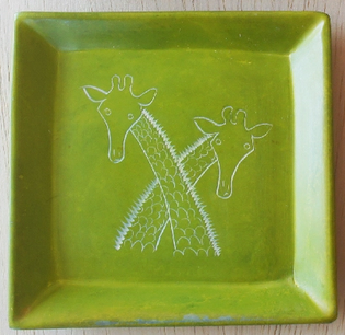 Giraffe Carved Stone Dish