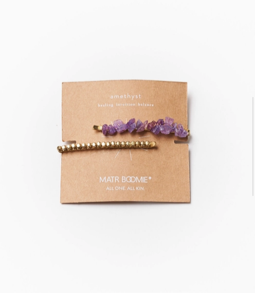 Hair Pins, Brass Beads and Semi-Precious Stone "Indali"