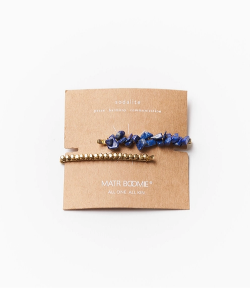 Hair Pins, Brass Beads and Semi-Precious Stone "Indali"