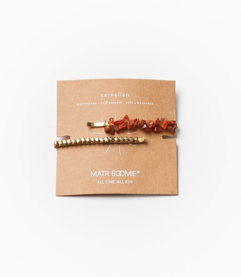 Hair Pins, Brass Beads and Semi-Precious Stone "Indali"