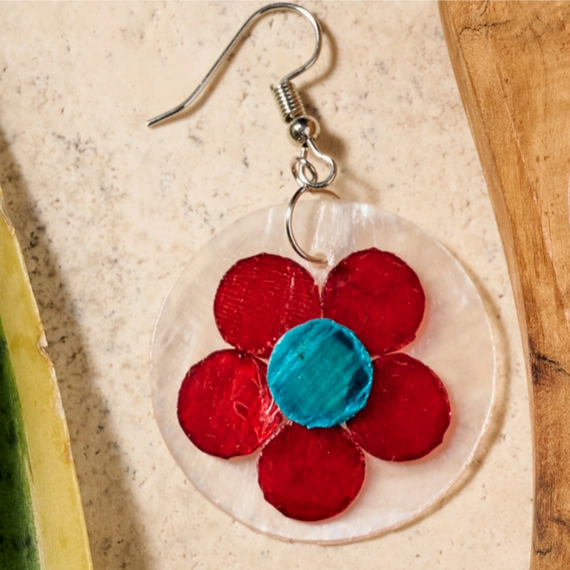 Capiz Shell "Pula Flower" Earrings