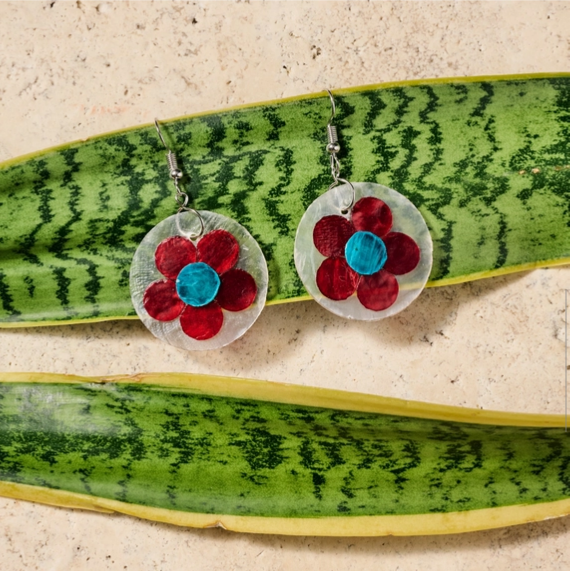 Capiz Shell "Pula Flower" Earrings