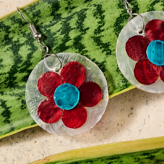 Capiz Shell "Pula Flower" Earrings
