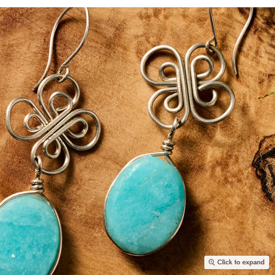 "Trebol" Amazonite Dangle Earrings
