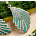 "Cila" Turquoise & Metal Dangle Wing Earrings