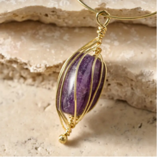 "Clarity" Amethyst Hoop Earrings
