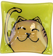 Fused Glass Dish, Cats